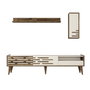 Hanah Home Valensiya Mueble de TV Nogal y Crema